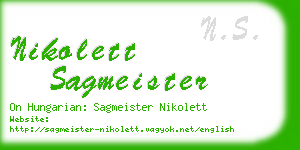 nikolett sagmeister business card